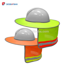 Kundengebundener harter Hut-Sonnenschutz, hohe Sichtbarkeit orange gelber reflektierender voller Rand-Maschen-Sonnenschutz-Beschützer-Sommer für Arbeitskräfte
